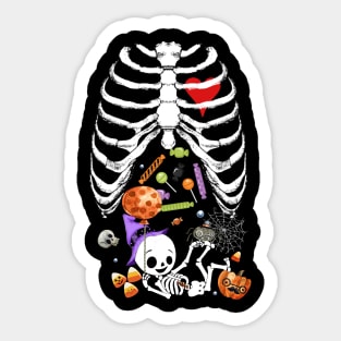 Maternity Baby Skeleton with Candy Halloween Sticker